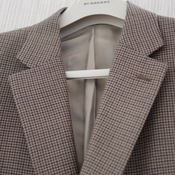 Lauren Ralph Lauren Brown Checked Wool Silk Men 2 Button Sport Coat Size 46R - Picture 2 of 7